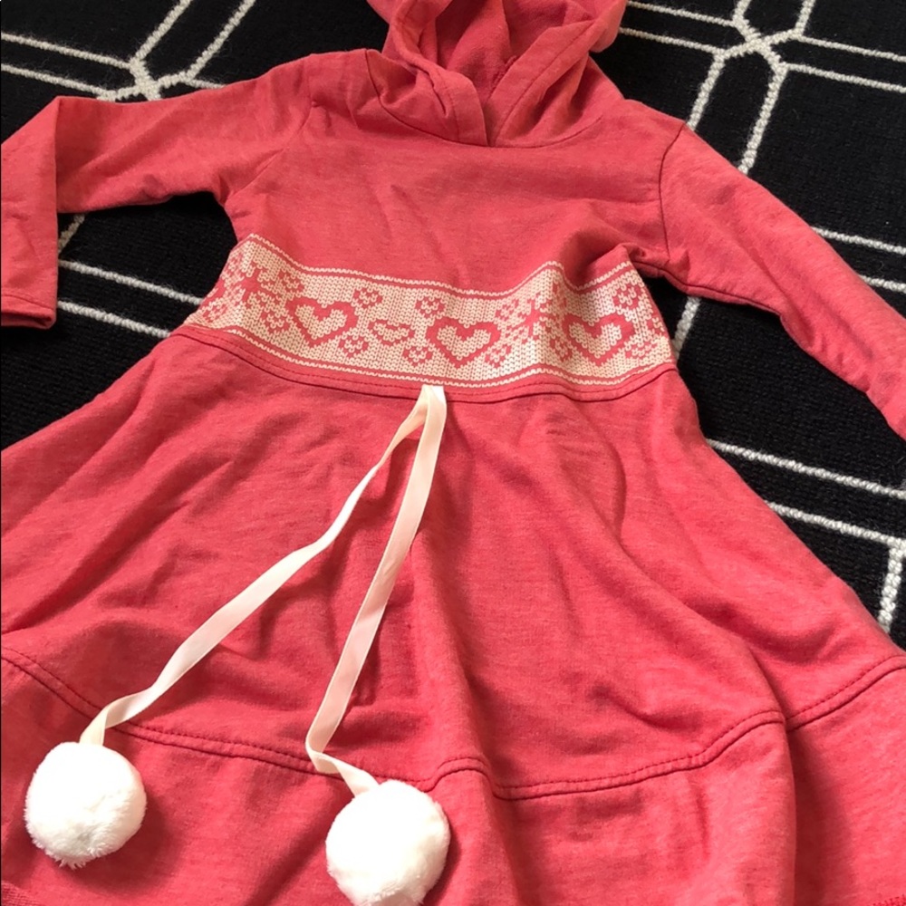 Girls hooded fair isle print festive dress